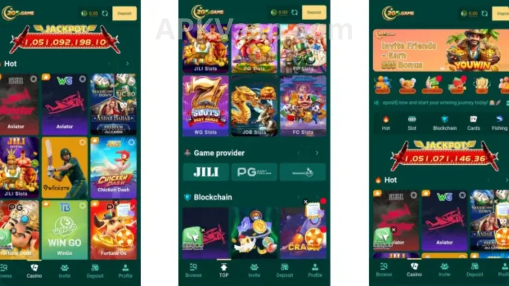 2GO Game APK internal Dashboard of game