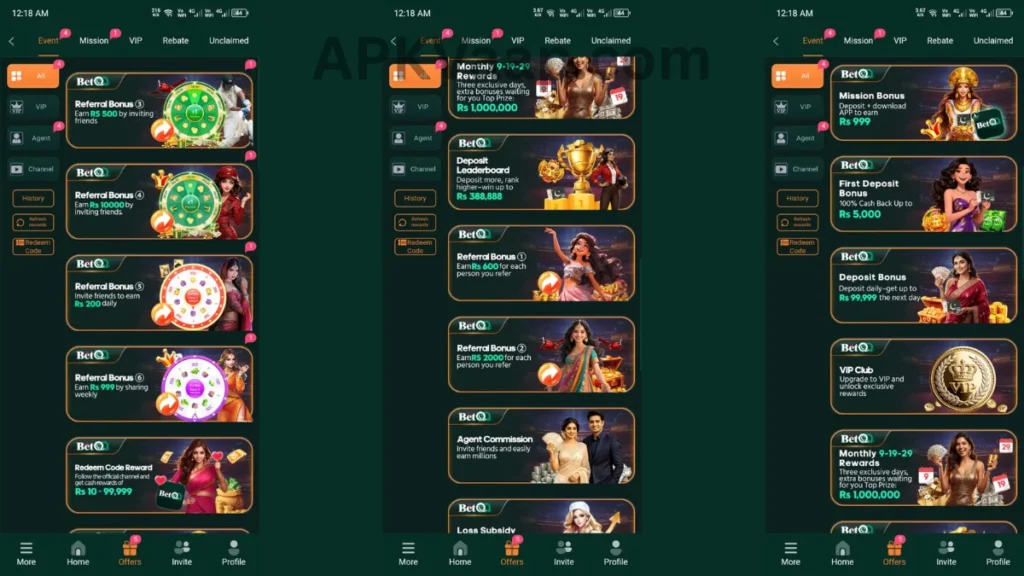 BetQQ Game APK promotion section of game
