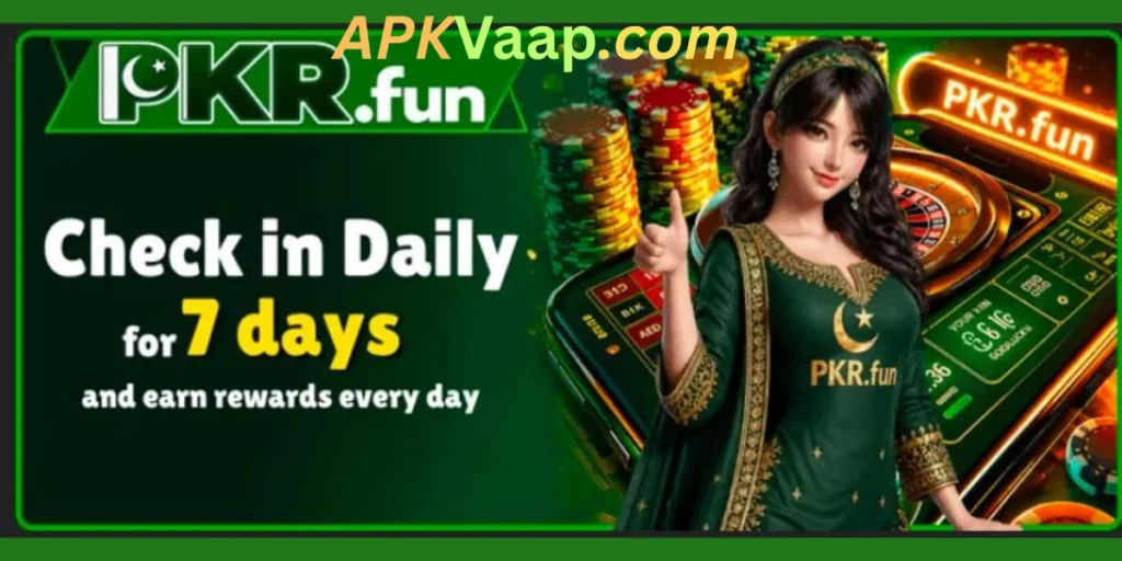 PKRFUN Game APP login rewards for 7days 